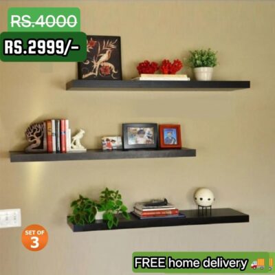 Floating Shelves Black (set of 3)