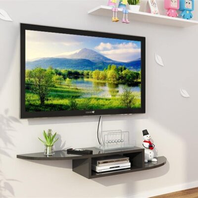 TV Console Round Black