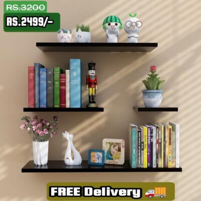 NEW FLOATING SHELVES BLACK ( SET OF 4 )