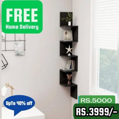 SQUARE SHAPE CORNER SHELF BLACK