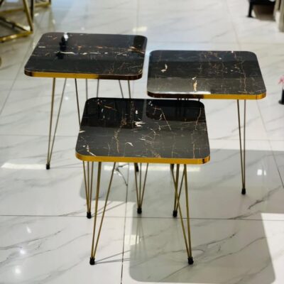 Square Top Nesting Table Set Black - Set of 3