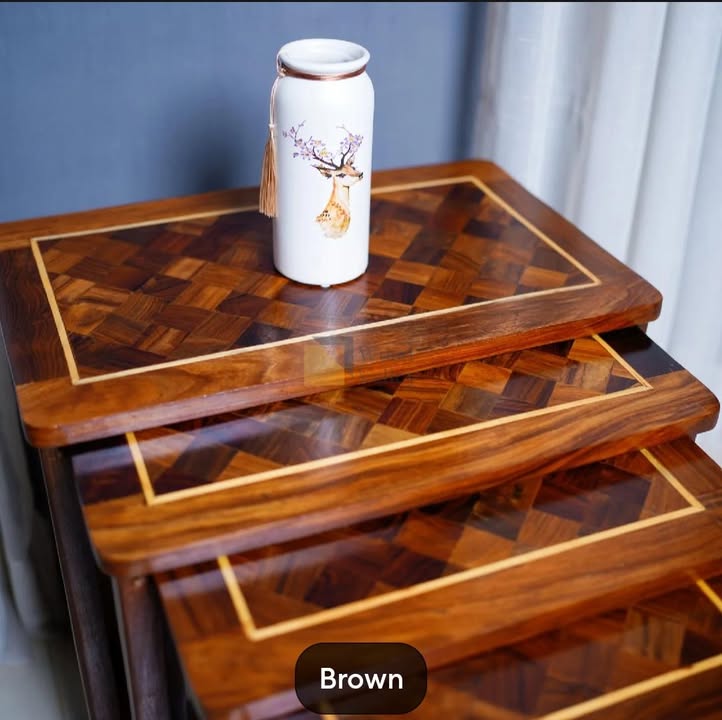 Handi Craft Wooden Nesting Table- Set of 4 - Image 2