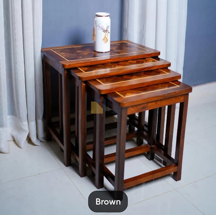 Handi Craft Wooden Nesting Table- Set of 4