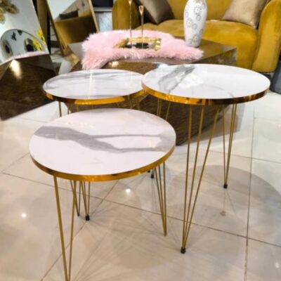 Round Nesting Table Set White - Set of 3