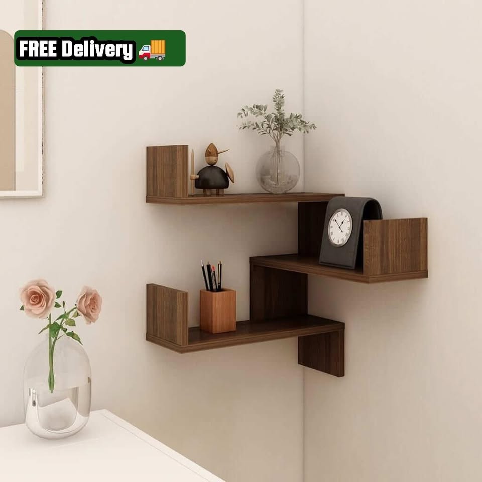 Corner Floating Shlef Brown